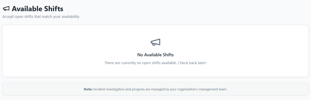 Available shifts for your team in NITComply