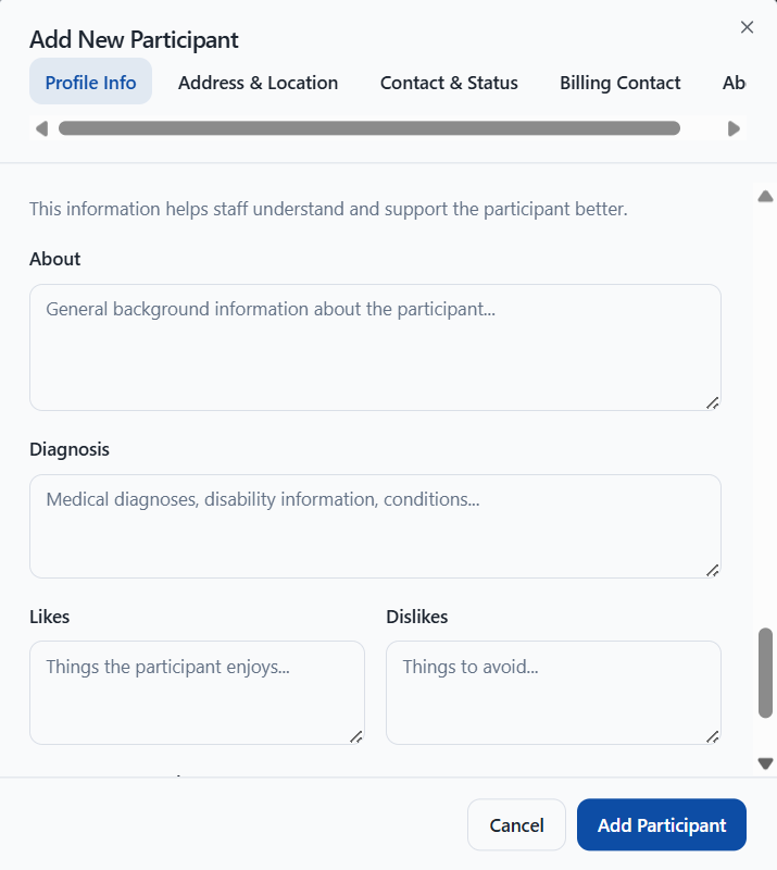 Build a person-centred support profile in NITComply