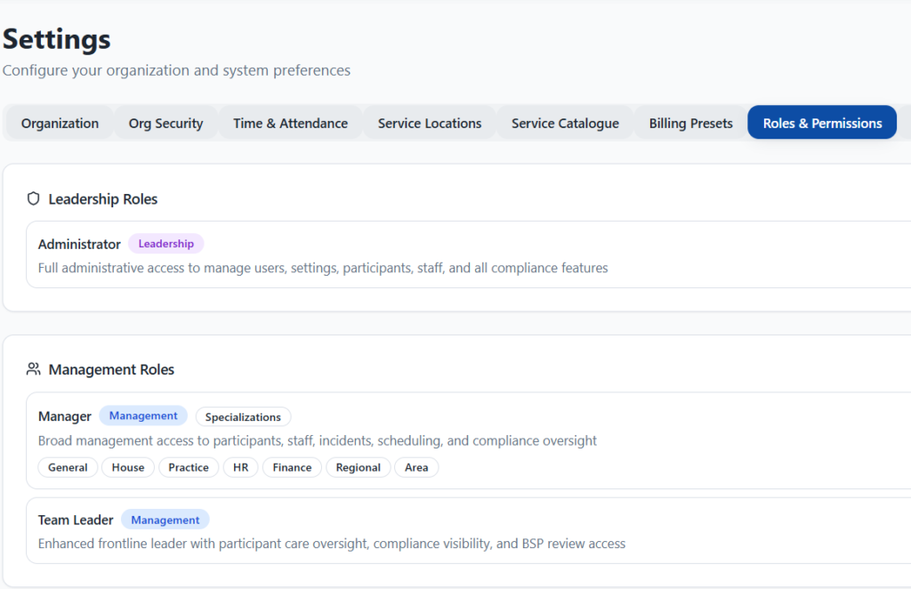 Give each worker the right role in NITComply